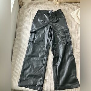 Leather cargo pants